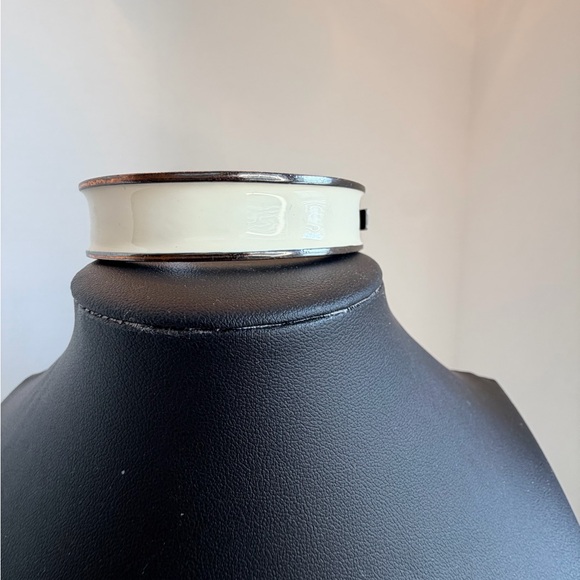 Givenchy Silver and Cream Swarovoski Crystal-Studded Bangle - Picture 6 of 6